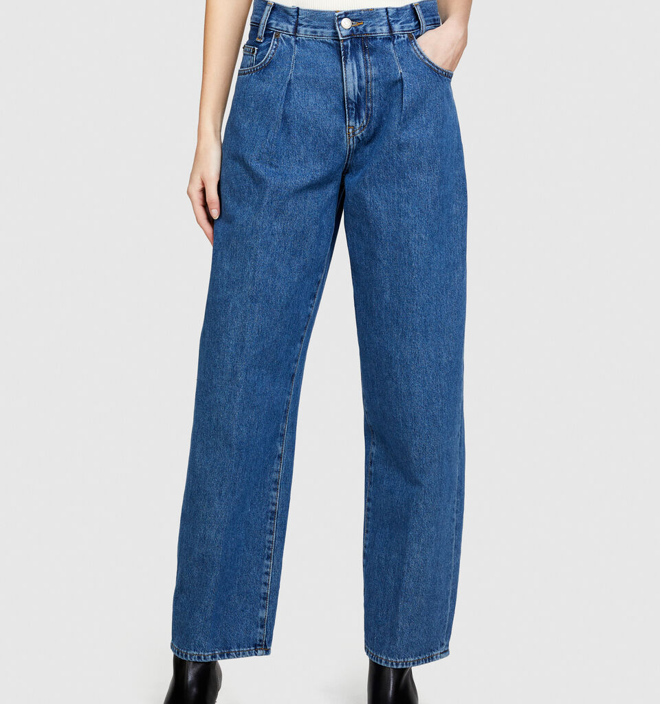 Loose fit jeans - women's relaxed fit jeans - Dark Blue | Sisley image number 4